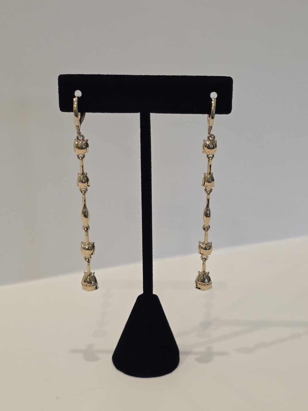 Givenchy Gold-Tone Crystal Drop Earrings - Champagne - Picture 5 of 9